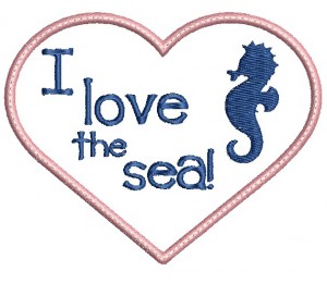 Stickserie - I love the sea - Seepferd